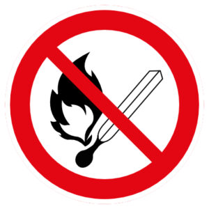 P003 Verbodsvloersticker vuur, open vlam en roken verboden vloersticker