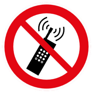 P013 Verbodsvloersticker verboden voor mobiele telefoons