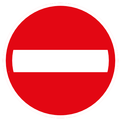 RVV verkeersbord gesloten verklaring, gesloten in deze richting vloersticker