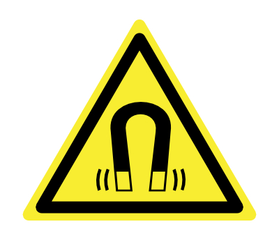 Magnetisch gebied waarschuwingsbord NEN 7010 vloersticker waarschuwing