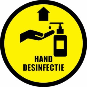 corona sticker vloersticker handen desinfecteren verplicht