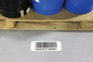 bedrukte vloermarkering barcode vloersticker magazijn