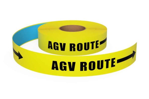 Bedrukte vloermarkeringstape AGV Route Geel