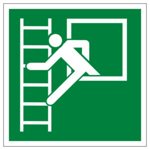 vluchtraam met ladder bord bordjes NEN 7010 E016 pictogram
