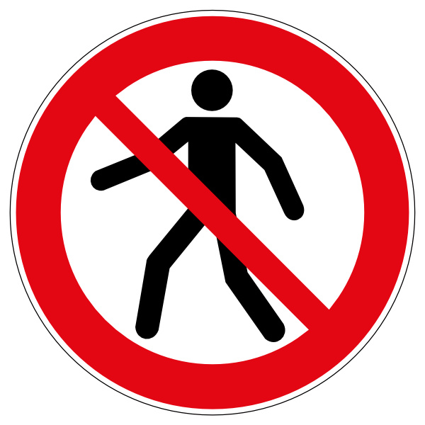 voetgangers verbodsbord, verboden voor voetgangers bord voetgangers verboden bord NEN 7010 P004