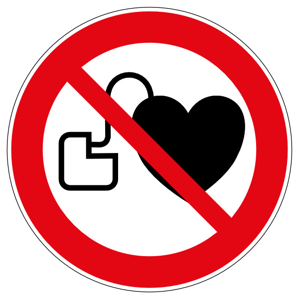 verboden voor personen met een pacemaker NEN 7010 p007