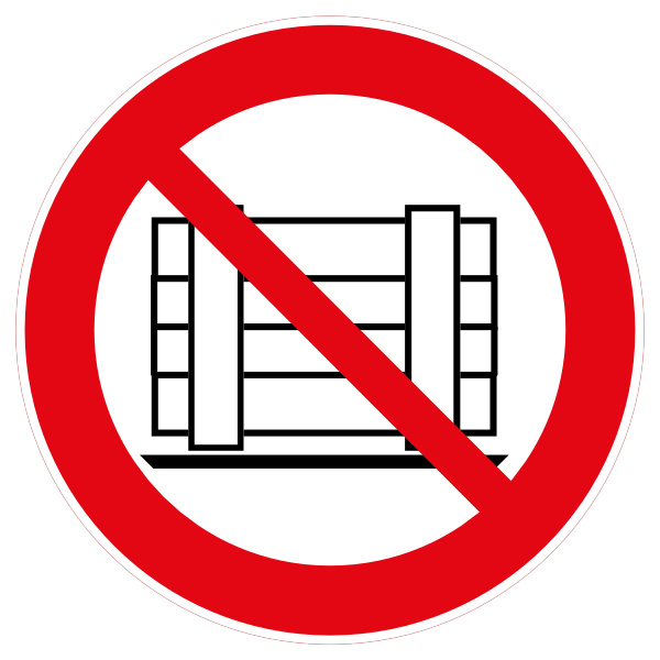 niet neerzetten bord, verboden neer te zetten bord, neerzetten van goederen verboden bord, goederen neerzetten verbodsbord NEN 7010 P023