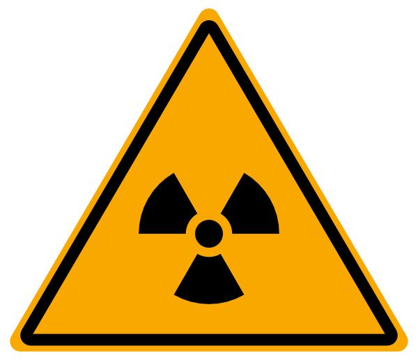 gevaar voor radioactieve stoffen bord, radioactieve stoffen waarschuwingsbord NEN 7010 W003