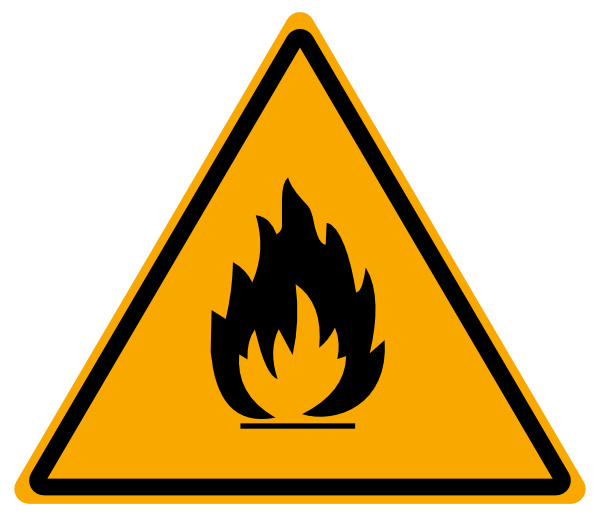 brandgevaar bord, gevaar voor brand bord, waarschuwingsbord brandgevaar NEN 7010 W021
