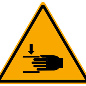 W024 klemgevaar bord, waarschuwingsbord klem gevaar, beknellingsgevaar bord NEN 7010 W024