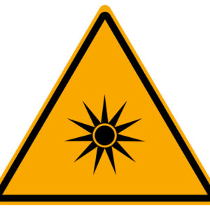 W027 optische straling gevaar bord, waarschuwingsbord optische straling NEN 7010
