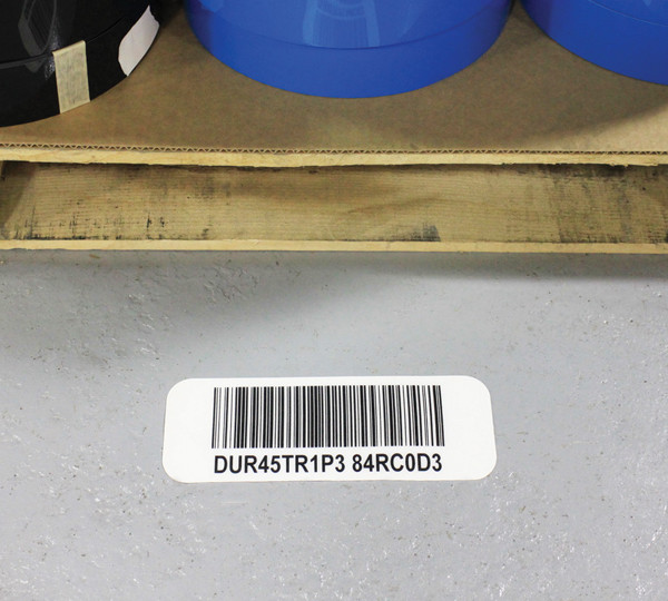Bedrukte vloermarkering barcode