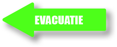 Evacuatie groen links sticker bord