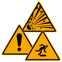Waarschuwingsbord waarschuwingspictogrammen bord